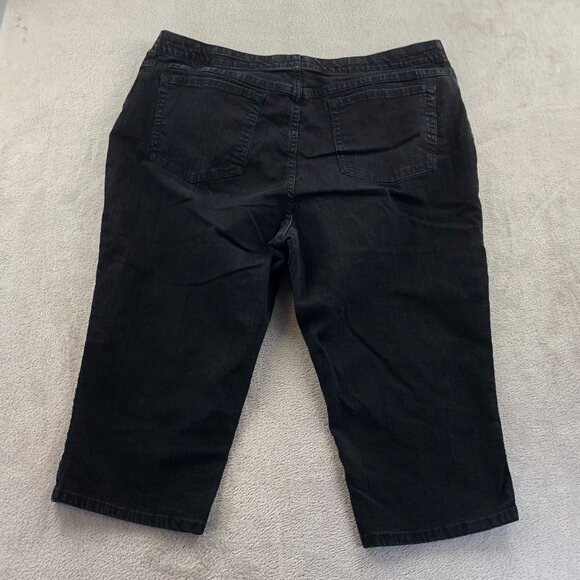 Riders By Lee Womens Capri Jeans Size 16W Black Denim Classic Casual Cropped - Picture 11 of 11